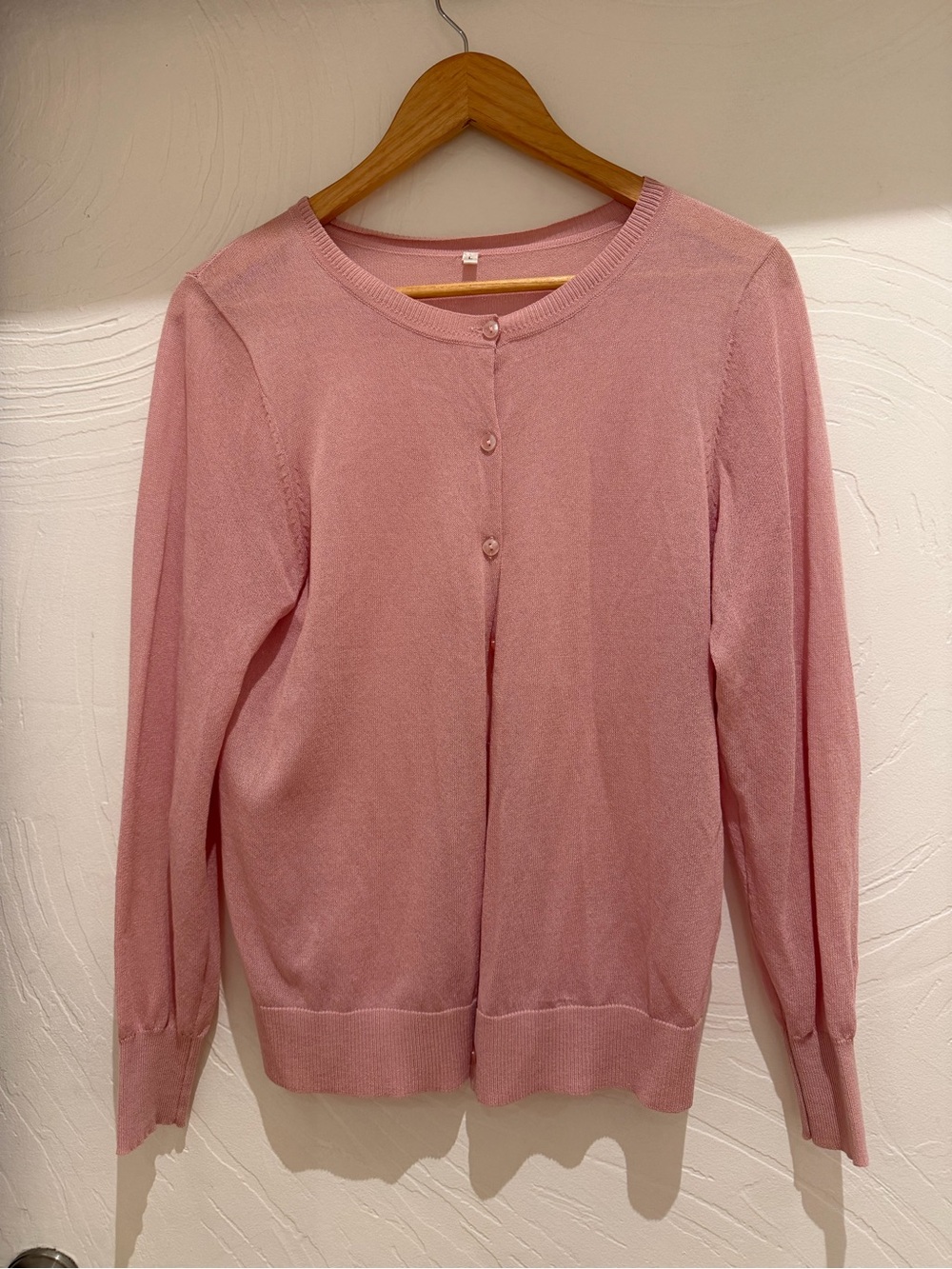 Light Pink Button-Front Cardigan